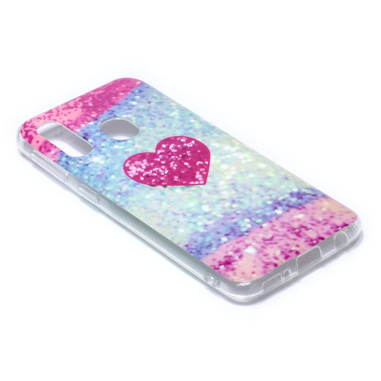 For Galaxy A40 Coloured Drawing Pattern IMD Workmanship Soft TPU Protective Case