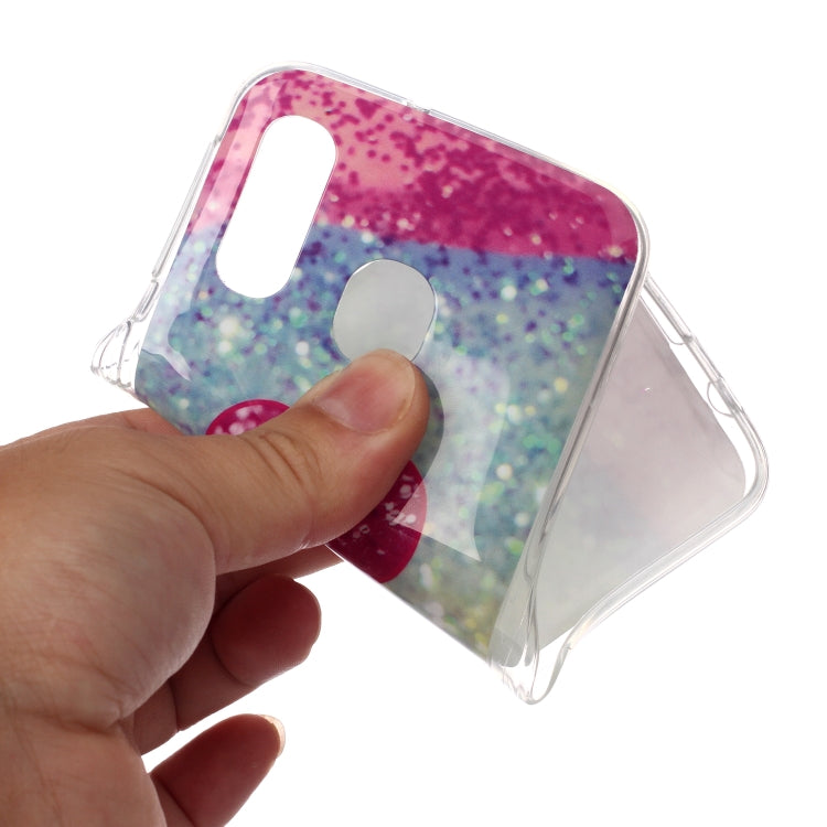 For Galaxy A40 Coloured Drawing Pattern IMD Workmanship Soft TPU Protective Case