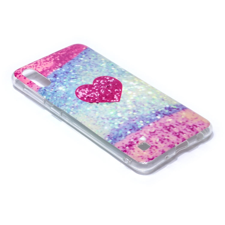 For Galaxy M10 Coloured Drawing Pattern IMD Workmanship Soft TPU Protective Case