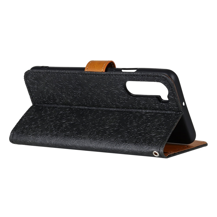 For OPPO Realme 6 European Floral Embossed Copper Buckle Horizontal Flip PU Leather Case with Holder & Card Slots & Wallet & Photo Frame