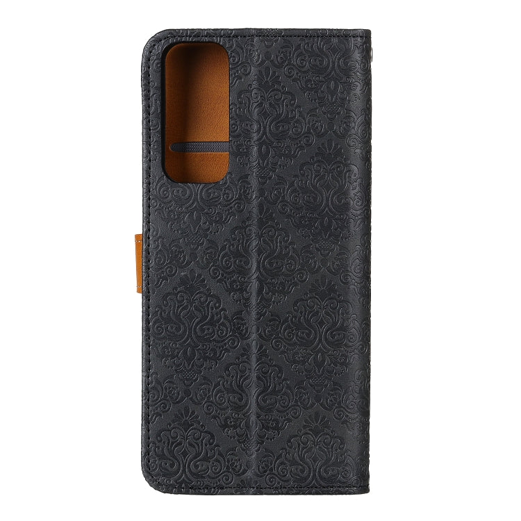For OPPO Reno5 5G European Floral Embossed Copper Buckle Horizontal Flip PU Leather Case with Holder & Card Slots & Wallet & Photo Frame