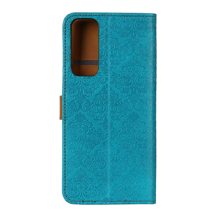 For vivo Y20 European Floral Embossed Copper Buckle Horizontal Flip PU Leather Case with Holder & Card Slots & Wallet & Photo Frame