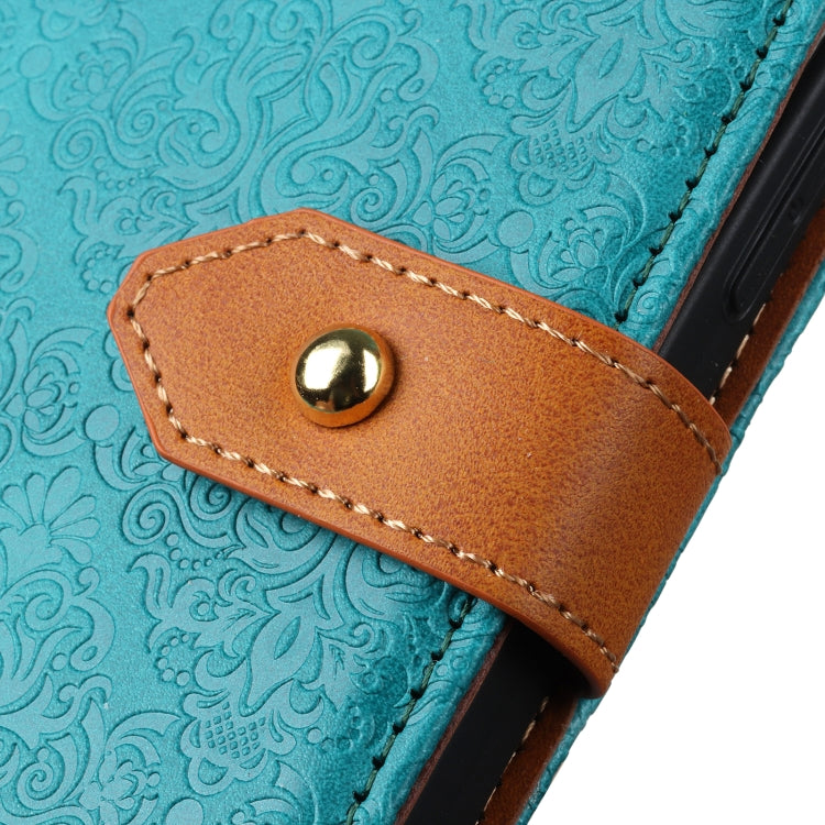 For vivo Y20 European Floral Embossed Copper Buckle Horizontal Flip PU Leather Case with Holder & Card Slots & Wallet & Photo Frame