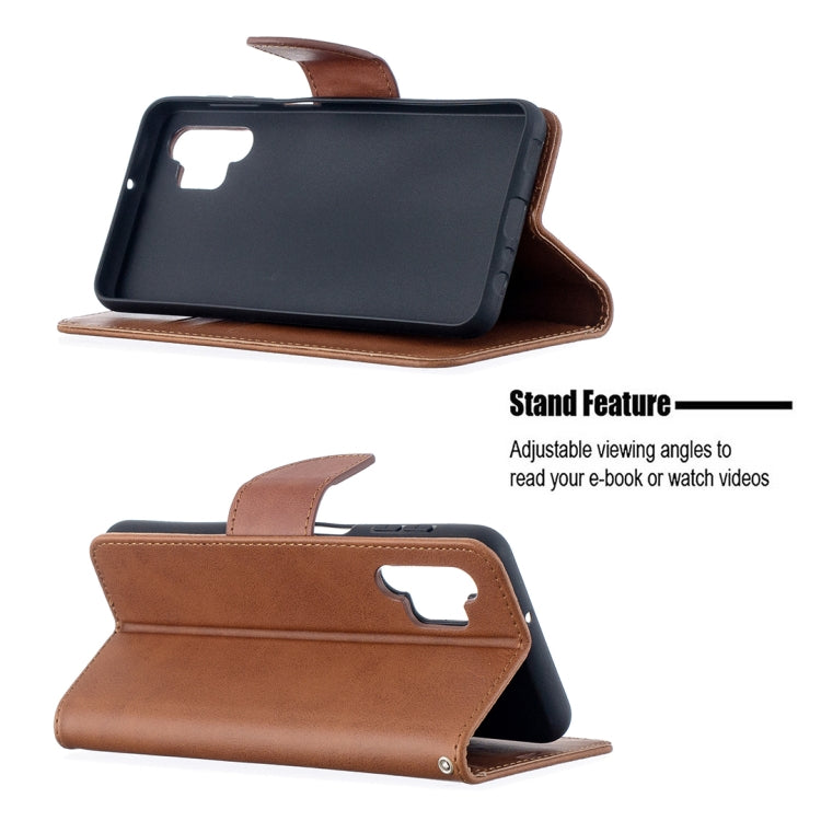 For Samsung Galaxy A32 5G Retro Lambskin Texture Pure Color Horizontal Flip PU Leather Case with Holder & Card Slots & Wallet & Lanyard