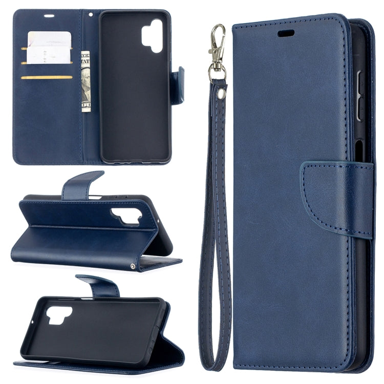 For Samsung Galaxy A32 5G Retro Lambskin Texture Pure Color Horizontal Flip PU Leather Case with Holder & Card Slots & Wallet & Lanyard