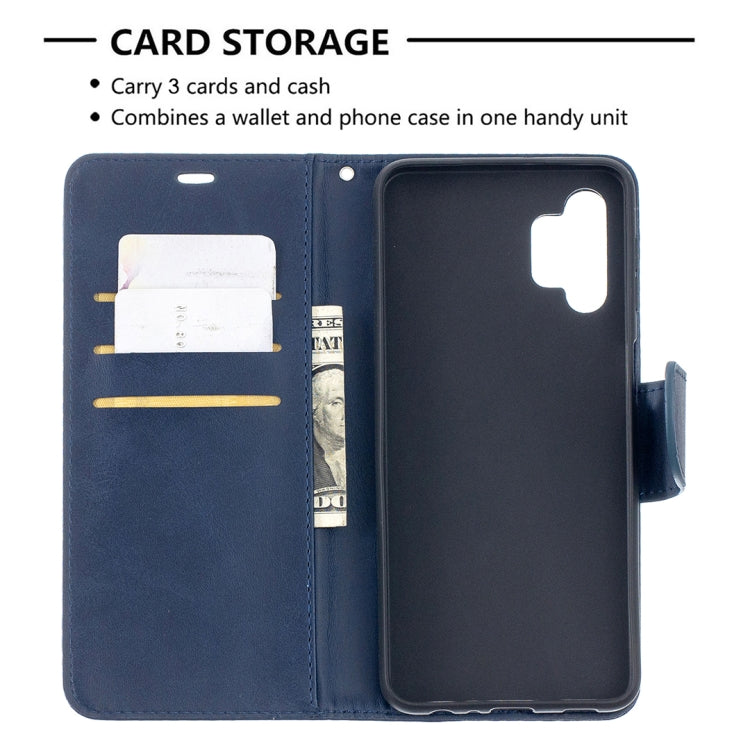 For Samsung Galaxy A32 5G Retro Lambskin Texture Pure Color Horizontal Flip PU Leather Case with Holder & Card Slots & Wallet & Lanyard