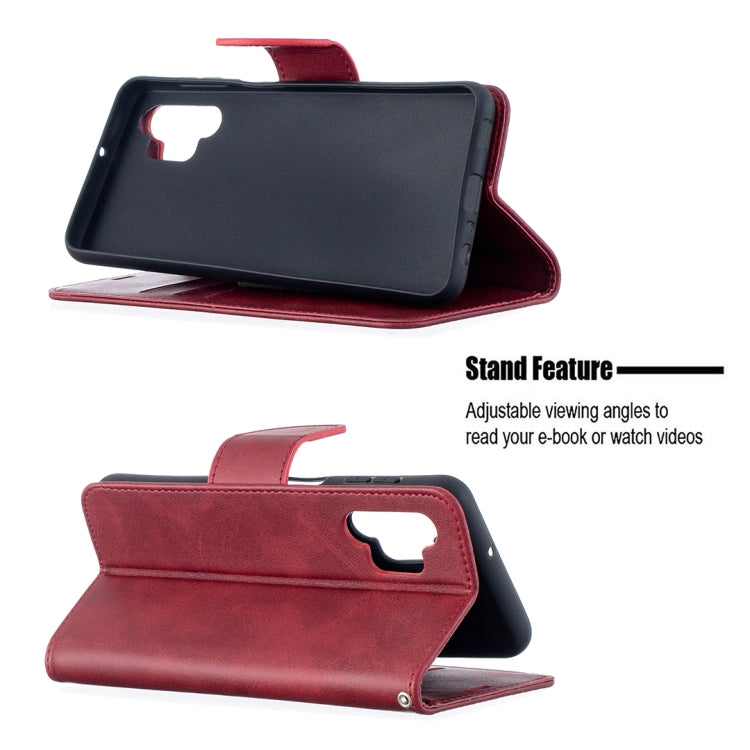 For Samsung Galaxy A32 5G Retro Lambskin Texture Pure Color Horizontal Flip PU Leather Case with Holder & Card Slots & Wallet & Lanyard