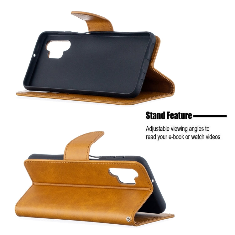 For Samsung Galaxy A32 5G Retro Lambskin Texture Pure Color Horizontal Flip PU Leather Case with Holder & Card Slots & Wallet & Lanyard