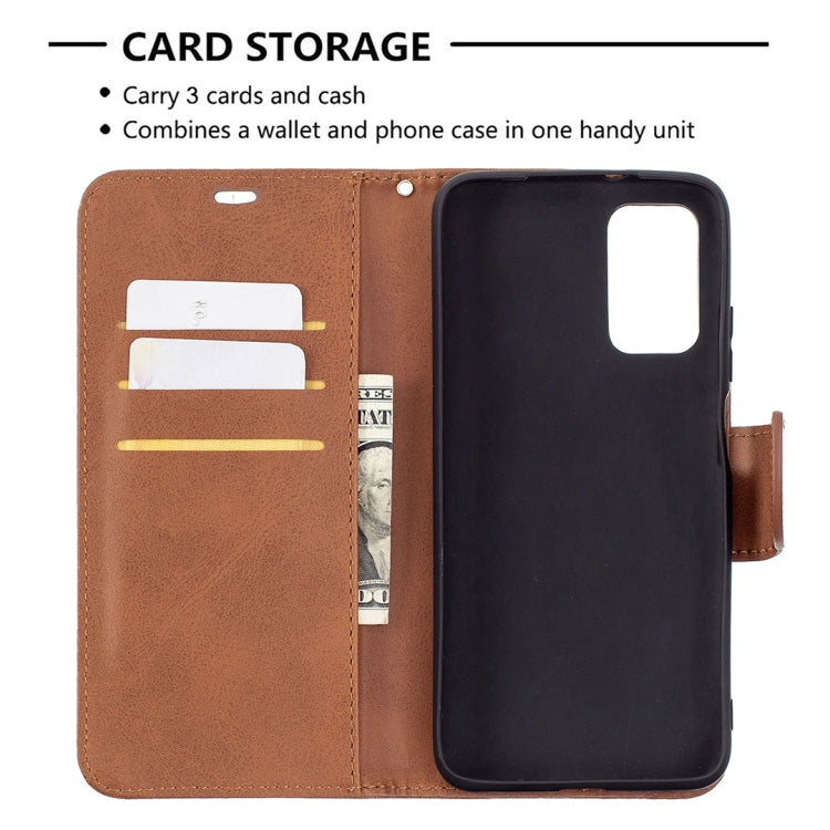 For Xiaomi Poco M3 Retro Lambskin Texture Pure Color Horizontal Flip PU Leather Case with Holder & Card Slots & Wallet & Lanyard