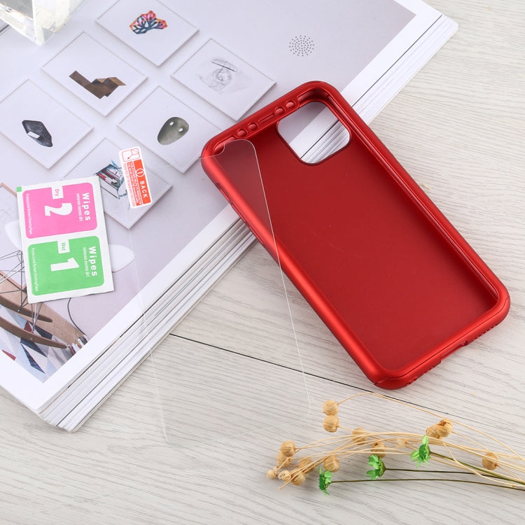 For iPhone 11 Shockproof PC Full Coverage Protective Case with Tempered Glass Film
