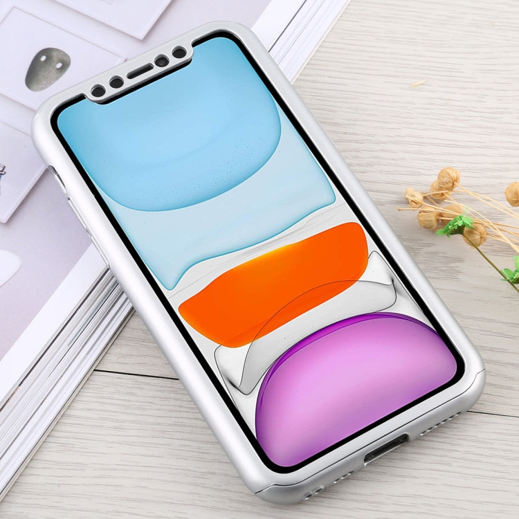 For iPhone 11 Shockproof PC Full Coverage Protective Case with Tempered Glass Film