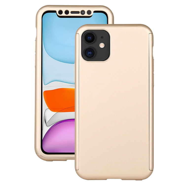 For iPhone 11 Shockproof PC Full Coverage Protective Case with Tempered Glass Film