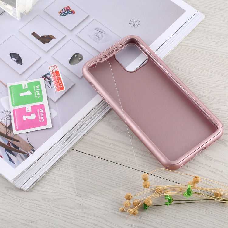 For iPhone 11 Shockproof PC Full Coverage Protective Case with Tempered Glass Film