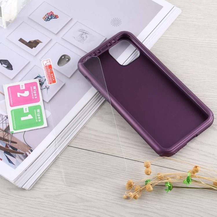 For iPhone 11 Shockproof PC Full Coverage Protective Case with Tempered Glass Film