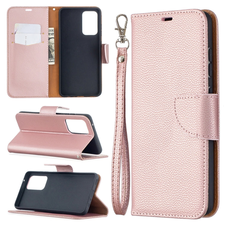 For Samsung Galaxy A52 5G / 4G Litchi Texture Pure Color Horizontal Flip PU Leather Case with Holder & Card Slots & Wallet & Lanyard