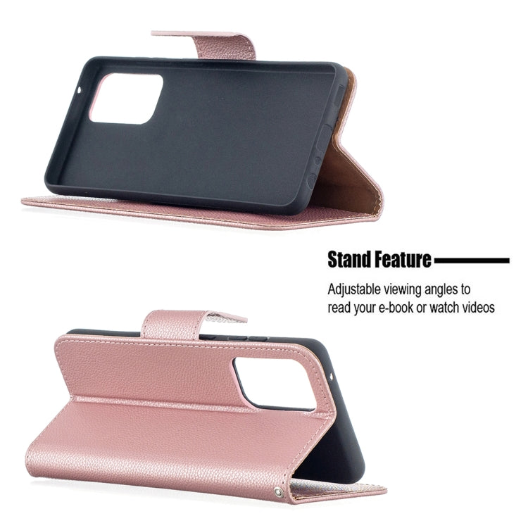 For Samsung Galaxy A52 5G / 4G Litchi Texture Pure Color Horizontal Flip PU Leather Case with Holder & Card Slots & Wallet & Lanyard