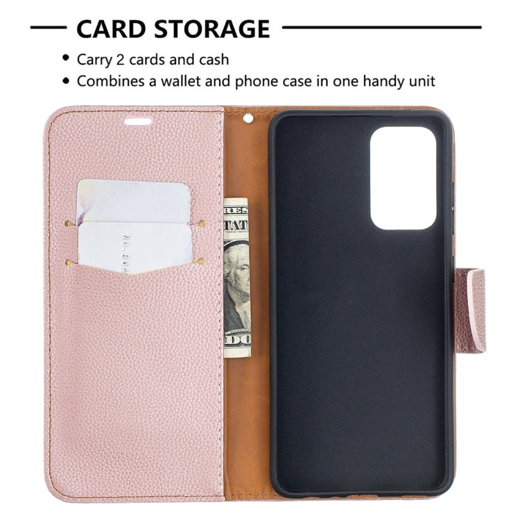 For Samsung Galaxy A52 5G / 4G Litchi Texture Pure Color Horizontal Flip PU Leather Case with Holder & Card Slots & Wallet & Lanyard