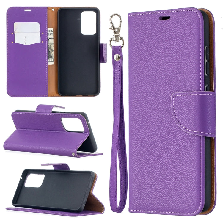 For Samsung Galaxy A52 5G / 4G Litchi Texture Pure Color Horizontal Flip PU Leather Case with Holder & Card Slots & Wallet & Lanyard