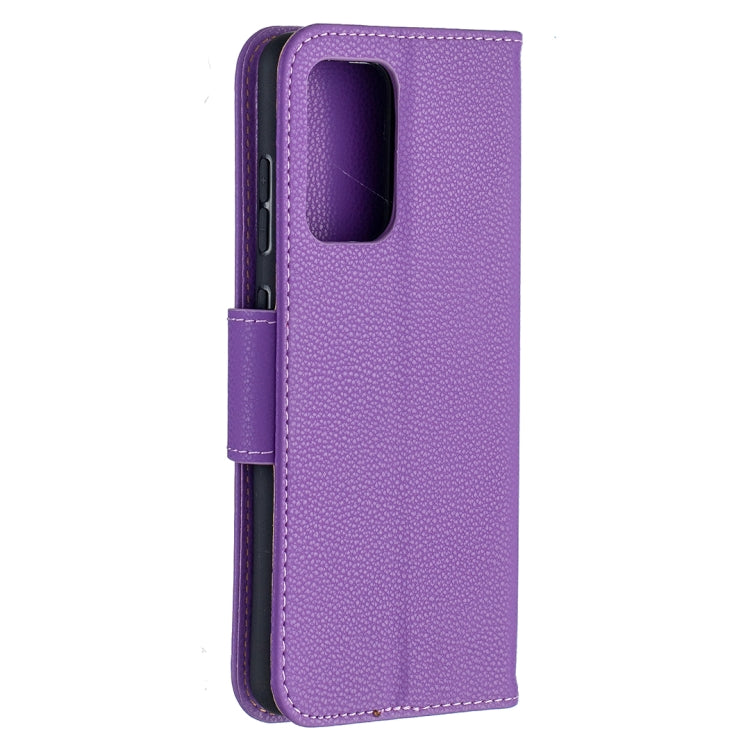 For Samsung Galaxy A52 5G / 4G Litchi Texture Pure Color Horizontal Flip PU Leather Case with Holder & Card Slots & Wallet & Lanyard
