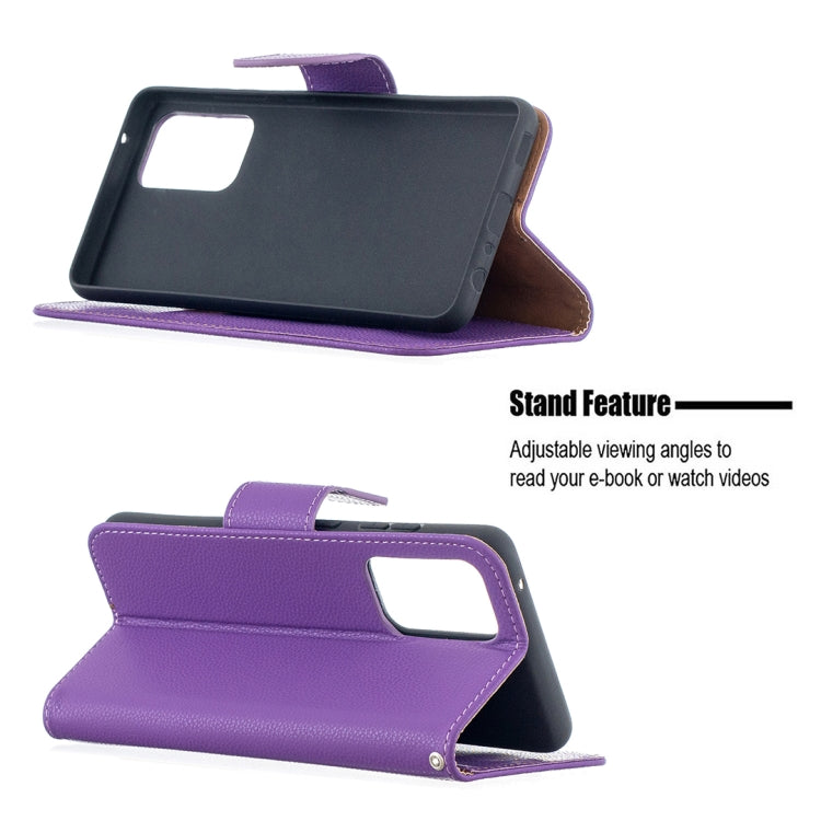 For Samsung Galaxy A52 5G / 4G Litchi Texture Pure Color Horizontal Flip PU Leather Case with Holder & Card Slots & Wallet & Lanyard