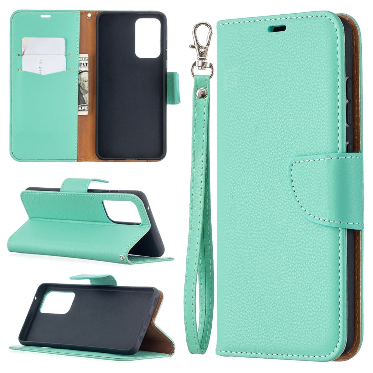 For Samsung Galaxy A52 5G / 4G Litchi Texture Pure Color Horizontal Flip PU Leather Case with Holder & Card Slots & Wallet & Lanyard