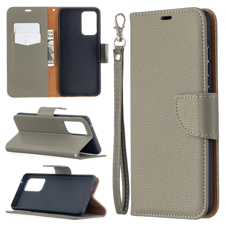 For Samsung Galaxy A52 5G / 4G Litchi Texture Pure Color Horizontal Flip PU Leather Case with Holder & Card Slots & Wallet & Lanyard