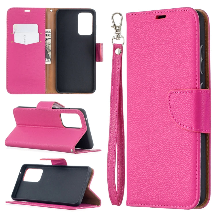For Samsung Galaxy A52 5G / 4G Litchi Texture Pure Color Horizontal Flip PU Leather Case with Holder & Card Slots & Wallet & Lanyard