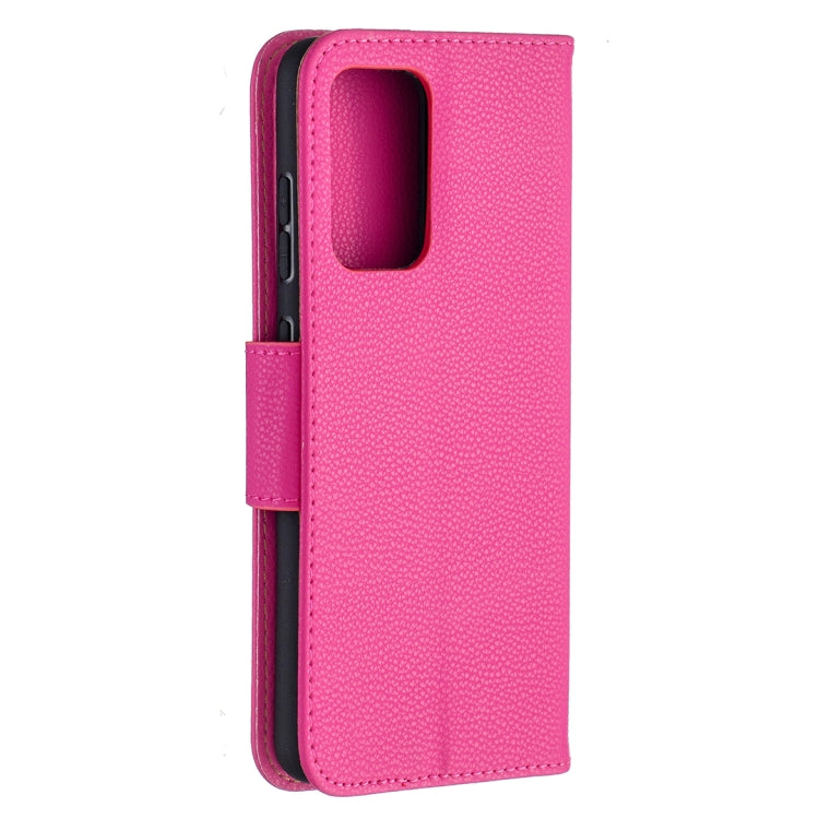 For Samsung Galaxy A52 5G / 4G Litchi Texture Pure Color Horizontal Flip PU Leather Case with Holder & Card Slots & Wallet & Lanyard