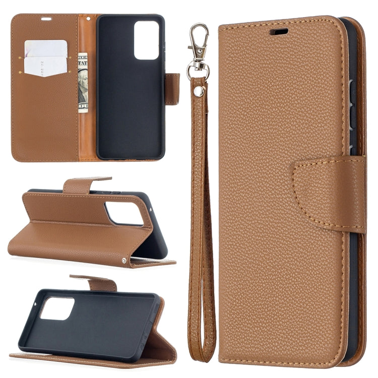 For Samsung Galaxy A52 5G / 4G Litchi Texture Pure Color Horizontal Flip PU Leather Case with Holder & Card Slots & Wallet & Lanyard