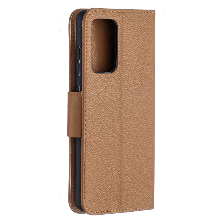 For Samsung Galaxy A52 5G / 4G Litchi Texture Pure Color Horizontal Flip PU Leather Case with Holder & Card Slots & Wallet & Lanyard