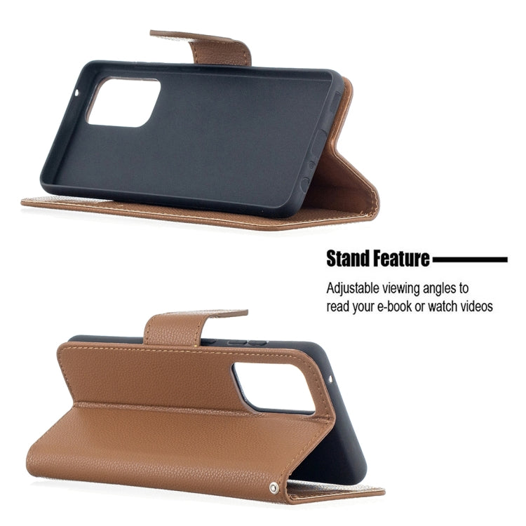 For Samsung Galaxy A52 5G / 4G Litchi Texture Pure Color Horizontal Flip PU Leather Case with Holder & Card Slots & Wallet & Lanyard