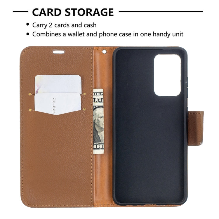 For Samsung Galaxy A52 5G / 4G Litchi Texture Pure Color Horizontal Flip PU Leather Case with Holder & Card Slots & Wallet & Lanyard