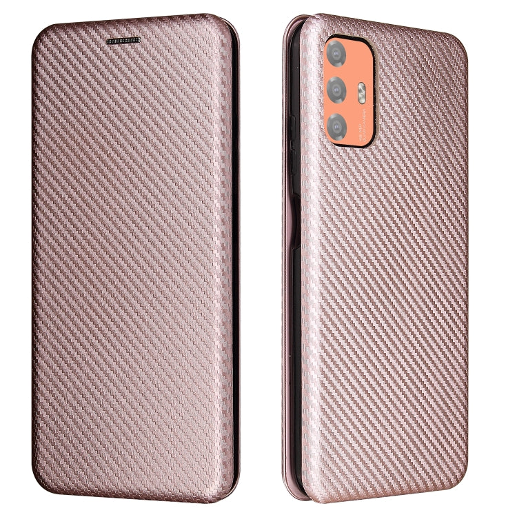 For HTC Desire 21 Pro Carbon Fiber Texture Horizontal Flip TPU + PC + PU Leather Case with Card Slot