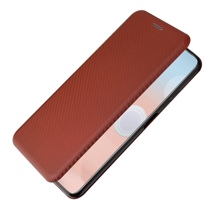 For HTC Desire 21 Pro Carbon Fiber Texture Horizontal Flip TPU + PC + PU Leather Case with Card Slot