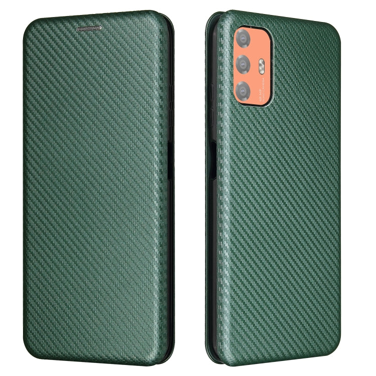 For HTC Desire 21 Pro Carbon Fiber Texture Horizontal Flip TPU + PC + PU Leather Case with Card Slot