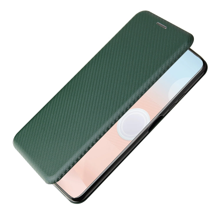 For HTC Desire 21 Pro Carbon Fiber Texture Horizontal Flip TPU + PC + PU Leather Case with Card Slot