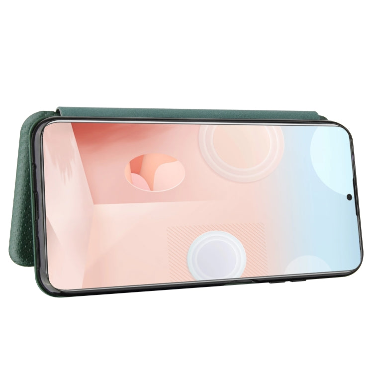 For HTC Desire 21 Pro Carbon Fiber Texture Horizontal Flip TPU + PC + PU Leather Case with Card Slot