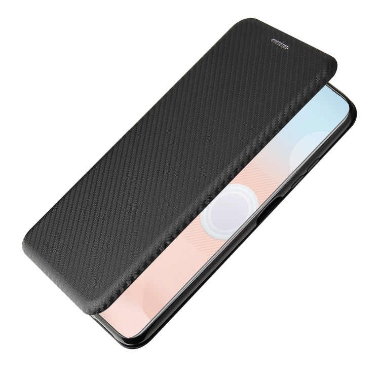 For HTC Desire 21 Pro Carbon Fiber Texture Horizontal Flip TPU + PC + PU Leather Case with Card Slot