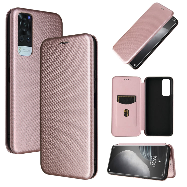 For vivo Y51 2020 Carbon Fiber Texture Horizontal Flip TPU + PC + PU Leather Case with Card Slot