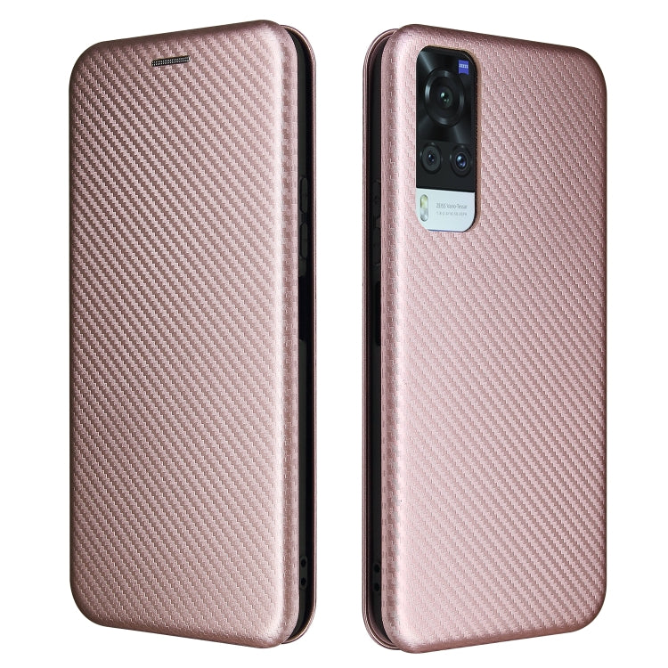 For vivo Y51 2020 Carbon Fiber Texture Horizontal Flip TPU + PC + PU Leather Case with Card Slot