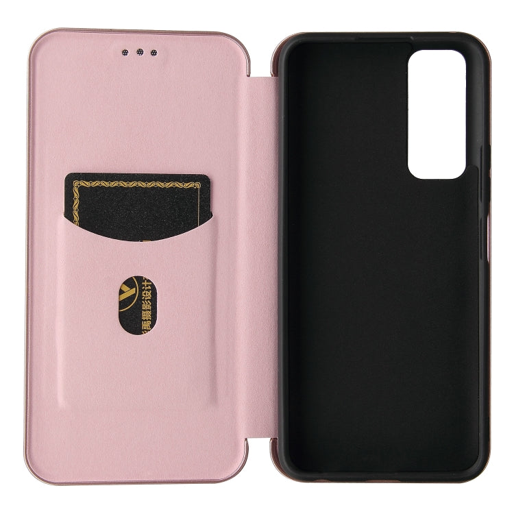 For vivo Y51 2020 Carbon Fiber Texture Horizontal Flip TPU + PC + PU Leather Case with Card Slot