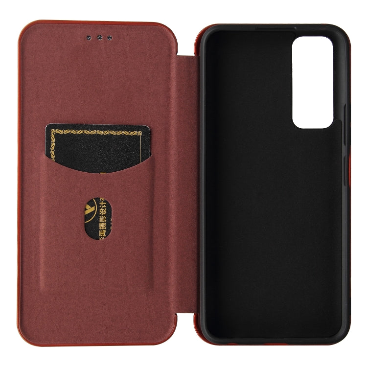 For vivo Y51 2020 Carbon Fiber Texture Horizontal Flip TPU + PC + PU Leather Case with Card Slot