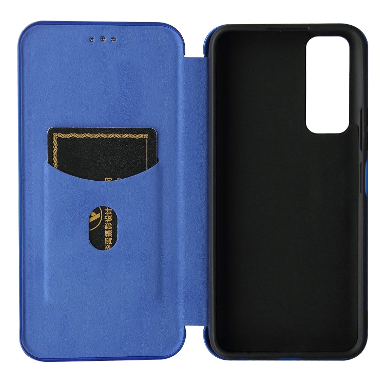 For vivo Y51 2020 Carbon Fiber Texture Horizontal Flip TPU + PC + PU Leather Case with Card Slot