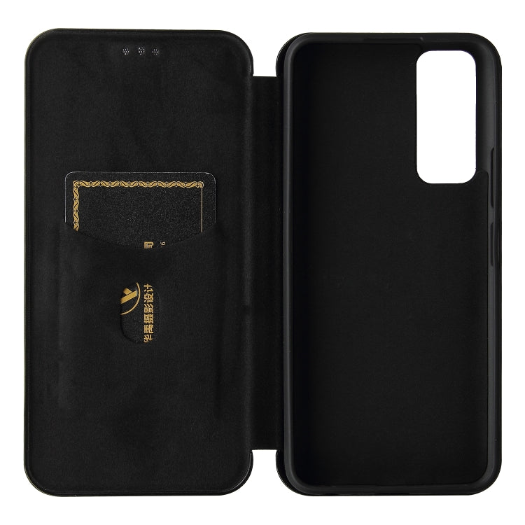 For vivo Y51 2020 Carbon Fiber Texture Horizontal Flip TPU + PC + PU Leather Case with Card Slot