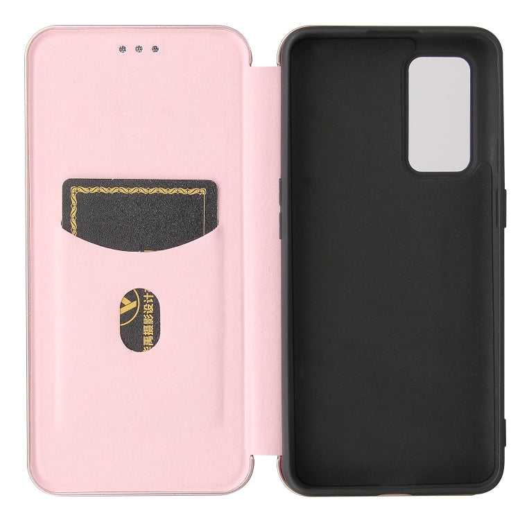 For OnePlus 9 Carbon Fiber Texture Horizontal Flip TPU + PC + PU Leather Case with Card Slot