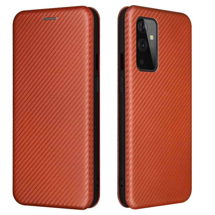 For OnePlus 9 Carbon Fiber Texture Horizontal Flip TPU + PC + PU Leather Case with Card Slot