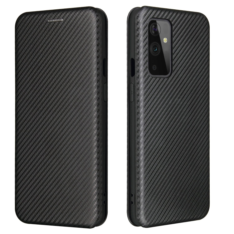 For OnePlus 9 Carbon Fiber Texture Horizontal Flip TPU + PC + PU Leather Case with Card Slot