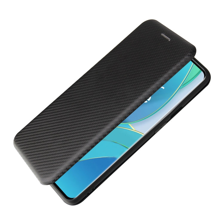 For OnePlus 9 Carbon Fiber Texture Horizontal Flip TPU + PC + PU Leather Case with Card Slot