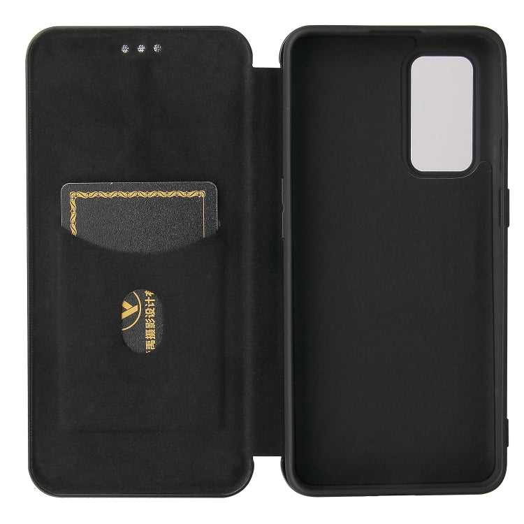 For OnePlus 9 Carbon Fiber Texture Horizontal Flip TPU + PC + PU Leather Case with Card Slot