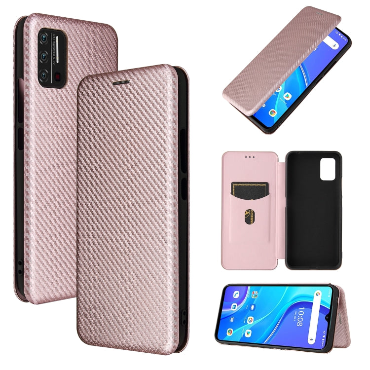 For UMIDIGI A7S Carbon Fiber Texture Horizontal Flip TPU + PC + PU Leather Case with Card Slot